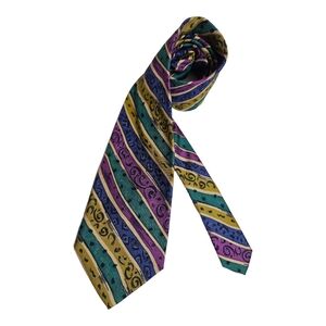 MISSONI Purple/Green Art Silk LUXURY Tie ITALY